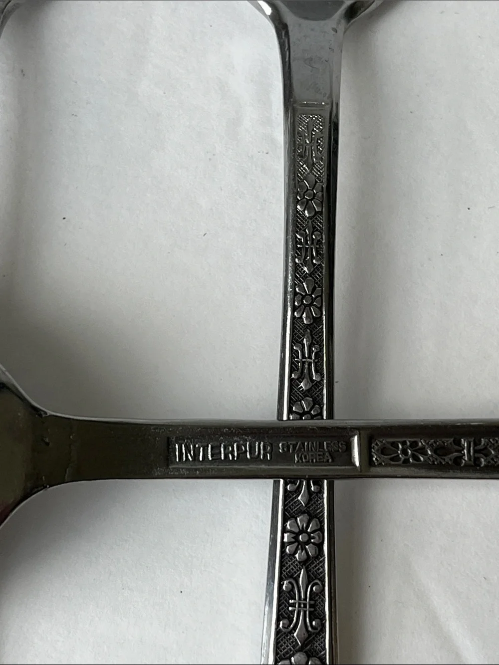 Interpur Florenz Fleur de Lis and 8 Petal Flower 3 Stainless Spoons Japan
